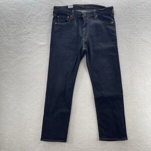 Levis 501 Jeans Mens 36x32 Black Original Button Fly Stretch Denim Grunge NEW